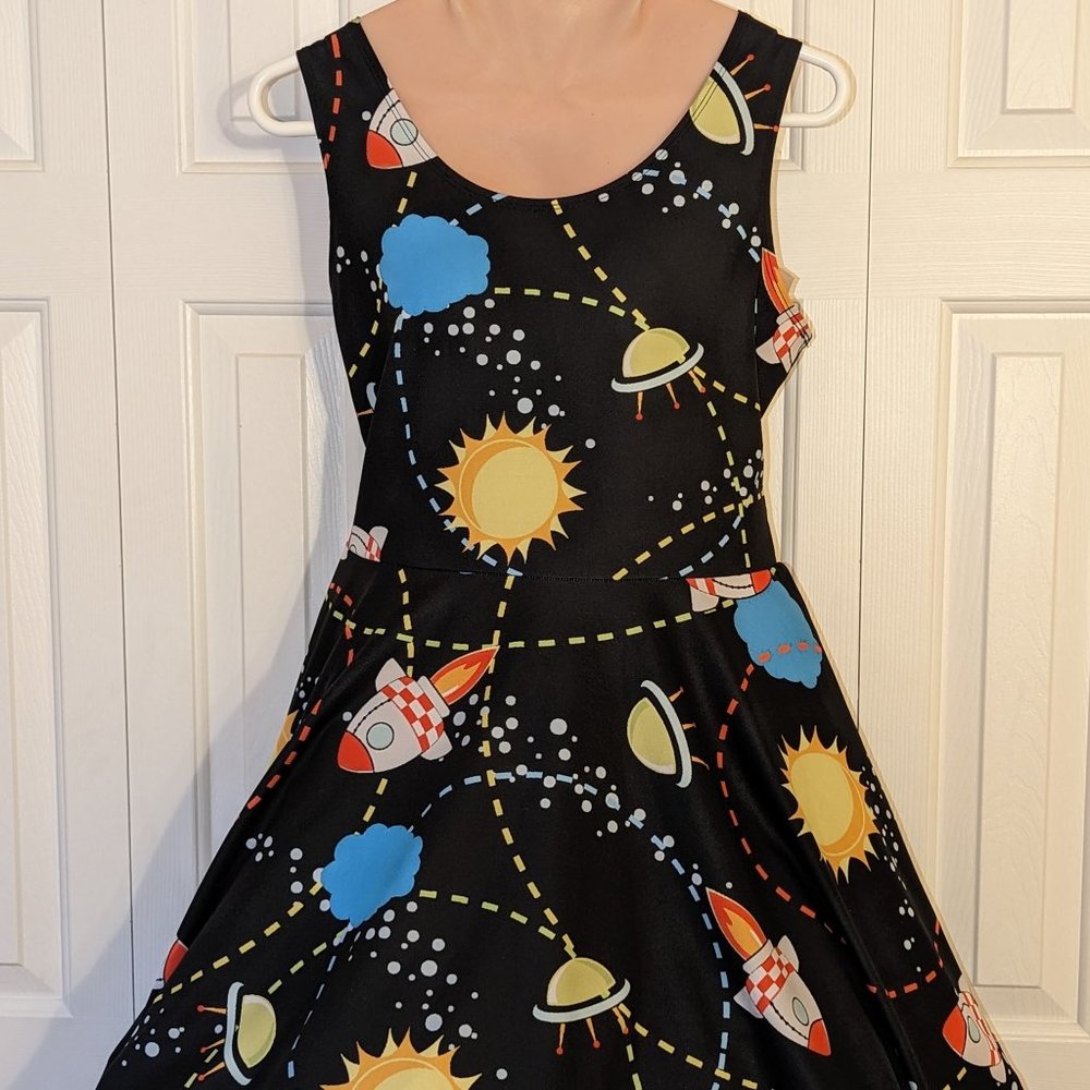 Space Theme Skater Dress